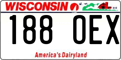 WI license plate 188OEX