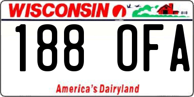 WI license plate 188OFA