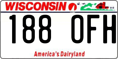 WI license plate 188OFH