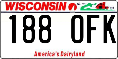 WI license plate 188OFK