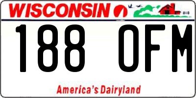 WI license plate 188OFM