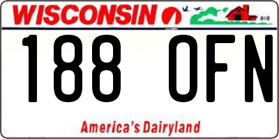 WI license plate 188OFN