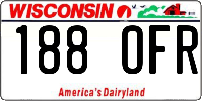WI license plate 188OFR