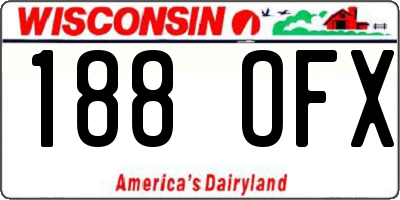 WI license plate 188OFX