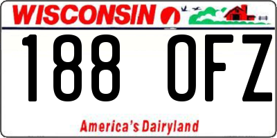 WI license plate 188OFZ