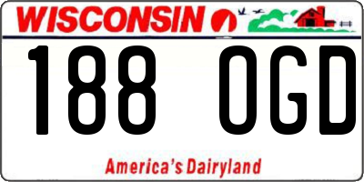 WI license plate 188OGD