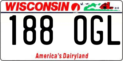 WI license plate 188OGL