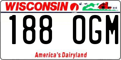 WI license plate 188OGM