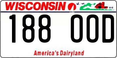 WI license plate 188OOD