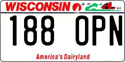 WI license plate 188OPN