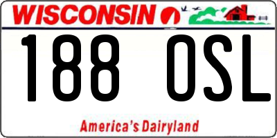 WI license plate 188OSL