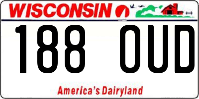 WI license plate 188OUD