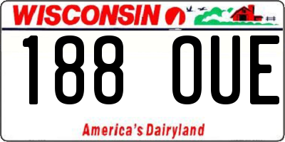 WI license plate 188OUE