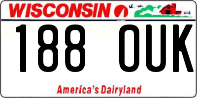 WI license plate 188OUK