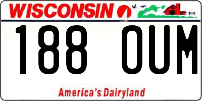 WI license plate 188OUM