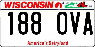 WI license plate 188OVA