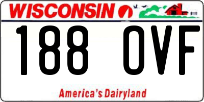 WI license plate 188OVF
