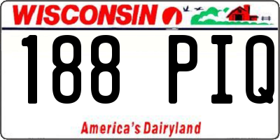 WI license plate 188PIQ