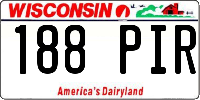 WI license plate 188PIR