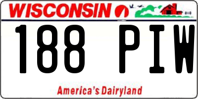 WI license plate 188PIW