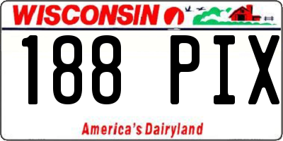 WI license plate 188PIX
