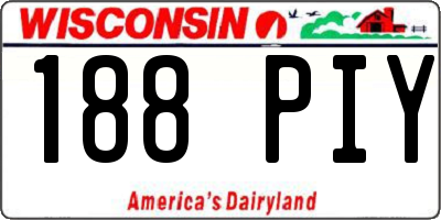 WI license plate 188PIY
