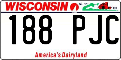 WI license plate 188PJC