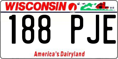 WI license plate 188PJE