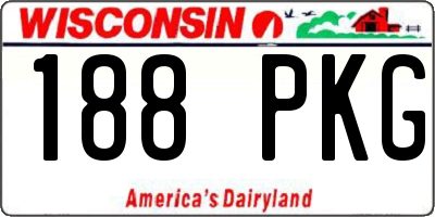 WI license plate 188PKG