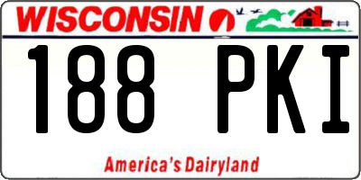 WI license plate 188PKI