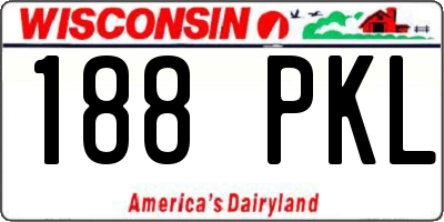 WI license plate 188PKL