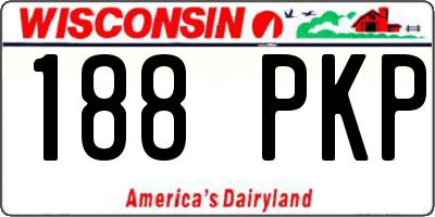 WI license plate 188PKP