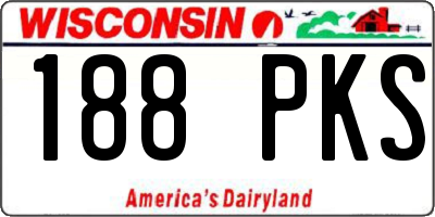 WI license plate 188PKS