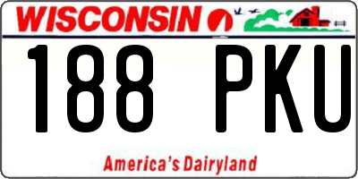 WI license plate 188PKU