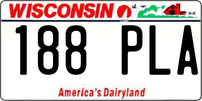 WI license plate 188PLA