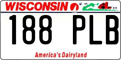 WI license plate 188PLB