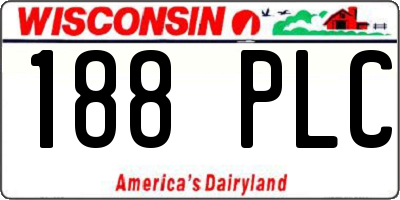 WI license plate 188PLC