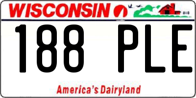 WI license plate 188PLE