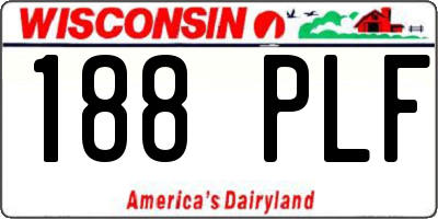 WI license plate 188PLF