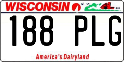 WI license plate 188PLG