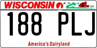 WI license plate 188PLJ