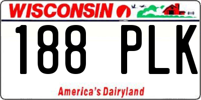 WI license plate 188PLK