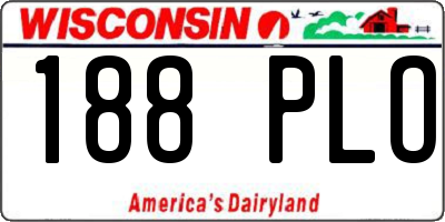 WI license plate 188PLO