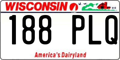 WI license plate 188PLQ