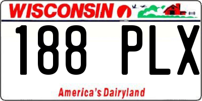 WI license plate 188PLX