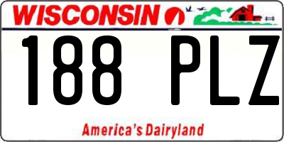 WI license plate 188PLZ