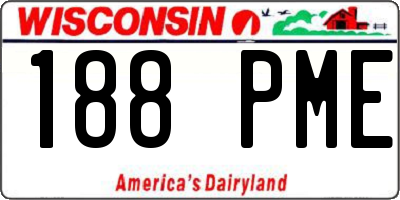WI license plate 188PME