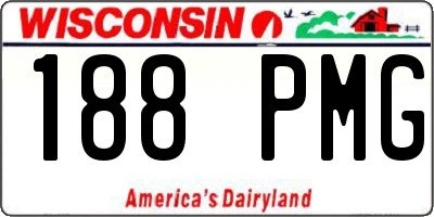 WI license plate 188PMG