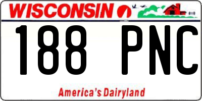 WI license plate 188PNC