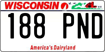 WI license plate 188PND